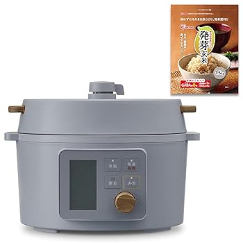 【中古】アイリスオーヤマ 明かり翦断応力鍋 3L KPC-MA3-H 薄墨色+萌え出す玄米 1.5kg