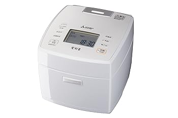 【中古】(人並み外れたに好いたらしい)三菱電機 IH 炊飯器 5.5合 備長炭厚地の外套 炭炊釜 日本製 NJ-VED10-W 月白