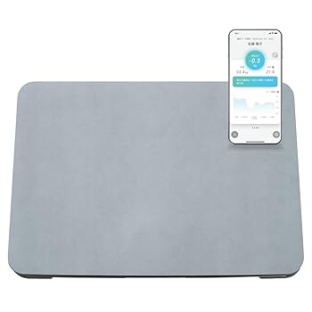 【中古】(非常に良い)スマートバスマット グレー 体重計 ダイエット 体重管理 お風呂上がりに乗るだけ 速乾性 洗濯可 ソフト珪藻土マット スマホ アプリ Wi-Fi USB充