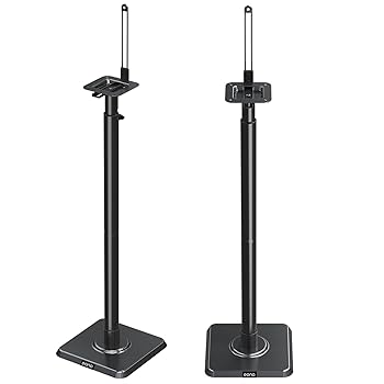 【中古】(非常に良い)Eono(イオーノ) スピーカースタンド スピーカーマウント ポール型 小型スピーカー 本棚スピーカー用 耐荷重5kg 2本セット 高さ調整可能 360度回