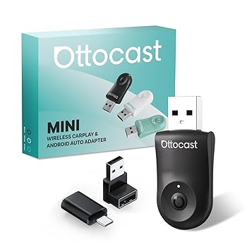 【中古】OTTOCAST オットキャスト Mini 2025最新 ワイヤレスCarPlay/Android Autoアダプター ミニ 純正有線CarPlay/Android Auto対応車専用 Bluetooth音