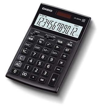【中古】(非常に良い)カシオ 本格実務電卓 12桁 検算機能 グリーン購入法適合 ジャストタイプ ブラック JS-20WK-MBK-N