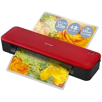 【中古】(非常に良い)アイリスオーヤマ 高速起動ラミネーター 名刺サイズ~A3 立ち上げ時間35秒 4本ローラー 対応フィルム 75μm~150μm ラミネーター 高速 フッ素加工