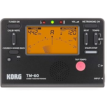 【中古】(非常に良い)KORG(コルグ) チューナー メトロノーム TM-60 小型/コンパクト/初心者/吹奏楽/ブラスバンド/オーケストラ/個人練習/持ち運び ブラック TM-60-BK
