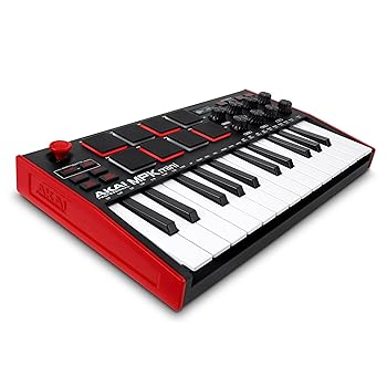 【中古】(非常に良い)Akai Professional USB MIDIキーボードコントローラー 25鍵 ベロシティ対応 8個のバックライト付きドラムパッド 8個のノブ Native Instrumentsサ