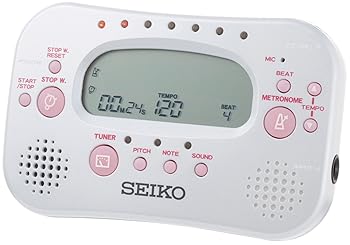 【中古】SEIKO セイコー チューナー \u0026 メトロノーム ストップウォッチ付 パールホワイト STH100W