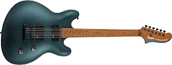 【中古】Squier by Fender 電気ギターギター Contemporary Active Starcaster, Roasted Maple Fingerboard, Gunmetal Metallic ホンブルグ帽入れもの付き添い人 盛りだくさん