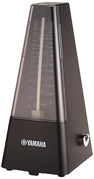 【中古】(非常に良い)ヤマハ YAMAHA メトロノーム ブラック MP-90BK 定番の三角錐スタイル マット仕上げにより指紋が付きにくい仕様 ゼンマイ駆動 ネジ巻きツマミは巻