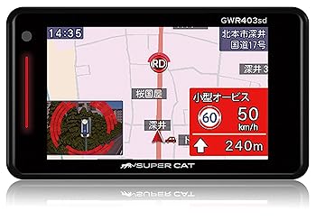 【中古】(非常に良い)ユピテル レーダー探知機 SUPER CAT GWR403sd 3.6型液晶タッチパネル 取締データ5万4千件登録 フルマップデータ 受信対応衛星75基 小型オービス