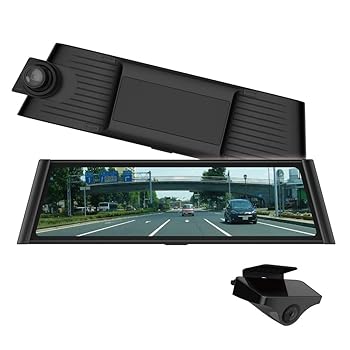 【中古】DreamMakerドリームメーカーDMDR-25前後2カメラドライブレコーダー機能搭載インナーミラー9.88インチIPS液晶/microSDカード32GB