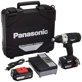【中古】パナソニック(Panasonic) 充電マルチインパクト EZ7548(14.4V) ドリル・インパクト機能搭載 IP56 4.2Ah電池パック×2個・充電器 インパクトドラ