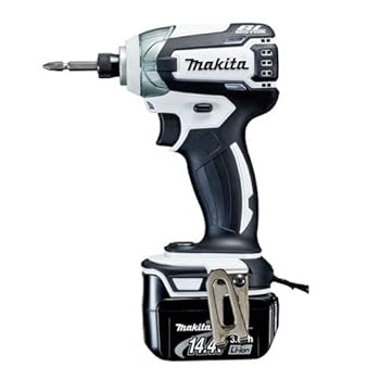 【中古】マキタ(Makita) 申し受ける式インパクトドライバ 14.4V 白 バッテリ2個 TD136DRFXW