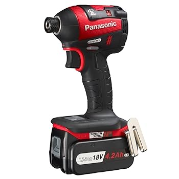 【中古】パナソニック(Panasonic) 申し受ける差しひびき EZ75A7 デュアル (14.4V/18V相応う )小型全長118粍 IP56 18V4.2Ah独居室容器に並べる×2個・申し受ける器 差しひびき