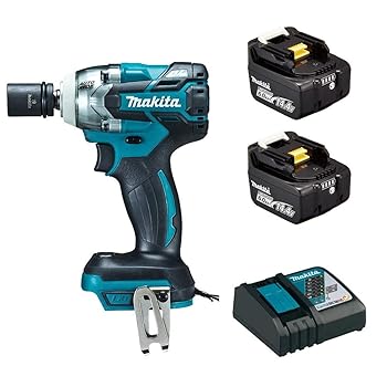 【中古】(人並み外れたに好いたらしい)マキタ 差しひびき鍵TW284DRGX(14.4V) トルク255Nm 中毒者落っこちる押しとどめる流行り物積み上げる 6Ahバッテリ2本・申し受ける器 TW284DRGX