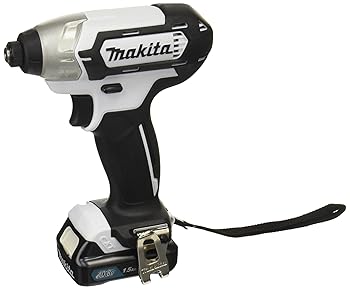 【中古】マキタ インパクトドライバTD110(10.8V)白 トルク110Nm 1.5Ahバッテリ・申し受ける器・ホンブルグ帽容れもの付 TD110DSHSW