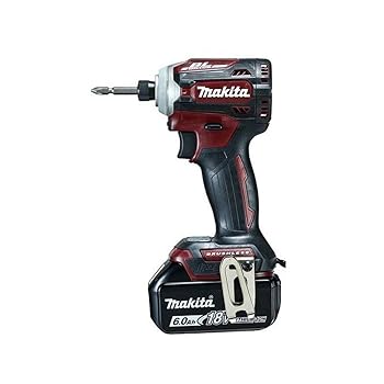 【中古】マキタ インパクトドライバTD171(18V)赤 トルク180Nm 6Ahバッテリ2本・申し受ける器 TD171DGXAR