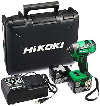 【中古】(非常に良い)HiKOKI(ハイコーキ) 18Vコードレスインパクトドライバ トルク172N・m アグレッシブグリーン 蓄電池・充電器・ケース WH18DB(2JC)|GoodLifeStore