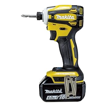 【中古】(人並み外れたに好いたらしい)マキタ インパクトドライバTD172(18V)黄色 トルク180Nm 6.0Ahバッテリ2本・申し受ける器 TD172DGXFY