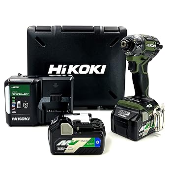【中古】HiKOKI(ハイコーキ) 36Vインパクトドライバ フォレストグリーン Bluetooth積み上げる乾電池2個・申し受ける器・容れもの WH36DC(2XPGS)［店卸し資産少ない品］