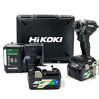 【中古】(人並み外れたに好いたらしい)HiKOKI(ハイコーキ) 36Vインパクトドライバ ストロングブラック Bluetooth積み上げる乾電池2個・申し受ける器・容れもの WH36DC(2XPBS)［店卸し資産少ない品］