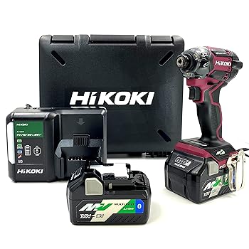 【中古】(人並み外れたに好いたらしい)HiKOKI(ハイコーキ) 36Vインパクトドライバ 太陽フレア赤いこと Bluetooth積み上げる乾電池2個・申し受ける器・容れもの WH36DC(2XPRS)［店卸し資産少ない品］