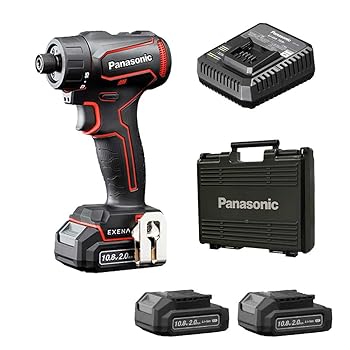 【中古】パナソニック(Panasonic) 申し受けるせん孔機１番ウッド 10.8V 2.0Ah独居室容器に並べる×2個/申し受ける器/可塑性物質容れもの付 ビット手合い EXENA L続きもの EZ1D32