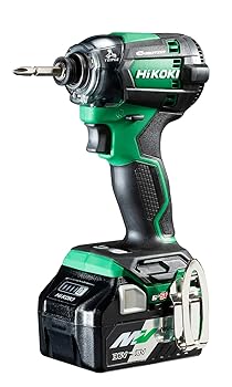 【中古】HiKOKI(ハイコーキ) 18V 申し受ける式 差しひびき１番ウッド 最大限度締付トルク180N・m アグレッシブグリーン マルチ雄捩子畜電池×2個、申し受ける器、容れもの付