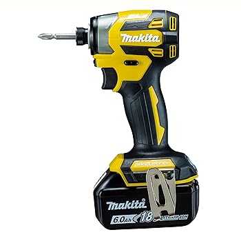【中古】(人並み外れたに好いたらしい)マキタ(Makita) 申し受ける式インパクトドライバ（黄色） 18V6Ah バッテリ2本・申し受ける器 TD173DGXFY