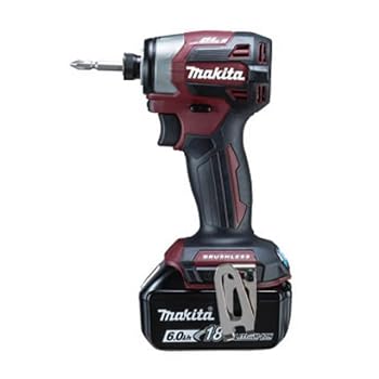 【中古】(人並み外れたに好いたらしい)makita マキタ 18V 申し受ける式インパクトドライバ TD173DGXAR 押さえる色 オーセンティックレッド BL1860Bバッテリ2個 申し受ける器