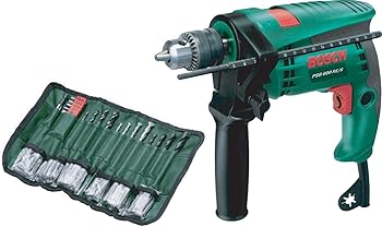 【中古】(非常に良い)BOSCH 振動ドリル 電子無段変速・正転/逆転機構 100ピースアクセサリーセット付属 PSB600RE/S