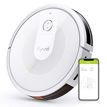 【中古】(非常に良い)Kyvol E30 ロボット掃除機 2800Pa 強力吸引 弓形働く マッピング機能 150分間連続稼働 超薄型静音設計 小型ロボット掃除機 衝突防止 境界線テー