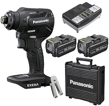 【中古】パナソニック(Panasonic) 電動せん孔機１番ウッド 書き割り EXENA (独居室容器に並べる×2個、手っとり早い申し受ける器、可塑性物質容れもの) 14.4V/18V相応う 申し受ける式 ONE AT