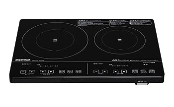 【中古】アイリスオーヤマ IH煮炊き暖房器 2口 IHコンロ 200V 据え置き型 黒いこと IHC-S225-B