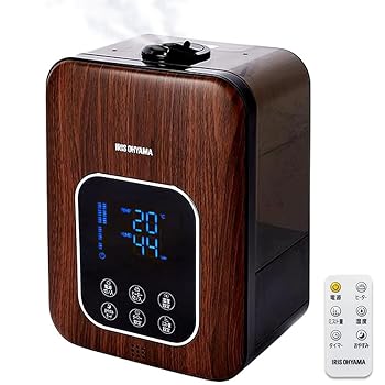 【中古】アイリスオーヤマ 加湿器 超音波式 スチーム式(加熱式) ハイブリット式 加湿量 350ml タンク容量 4.5L 10畳 12時間連続加湿 リモコン付 デジタル