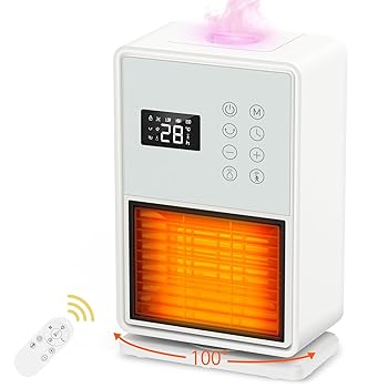 【中古】(人並み外れたに似つかわしい)陶器暖房器【2025冬新型 暖房装置・加湿・空気の状態汚れのない】超音波加湿積み上げる 人感検出器付 ECO学習能力恒温 節電打つ手 LED大型ディスプレ 色つやLEDライ