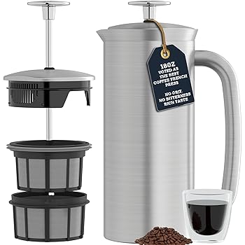 【中古】(非常に良い)Espro 1118C2 P7-530ml, Vacuum Insulated, Brushed Stainless Steel Coffee Press, Na