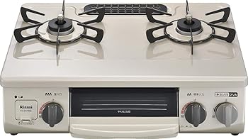 【中古】(非常に良い)リンナイ 3つの「安心」新搭載【気のきくコンロ】 幅約56cm 左強火力 クリームベージュ 都市ガス12A/13A KG34NBEL(13A)