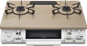 【中古】(非常に良い)リンナイ「温度調節機能付き」 幅約60cm 片面焼グリル 右強火力 都市ガス用 KG64TW2R/13A ピュアベージュ ピュアベージュ/ホワイト|GoodLifeStore
