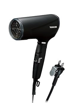 【中古】テスコム ドライヤー プロテクトイオン 折りたたみ 速乾 小型 軽量 冷温風 Speedom ラク抜きプラグ ブラック TD570A-K