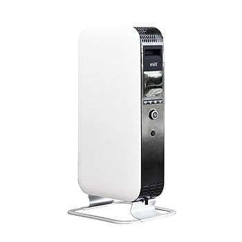 【中古】(非常に良い)mill ミル オイルヒーター 1200W 最大8畳 出力3段階切替 温度調節機能 24時間入切タイマー付 オーバーヒート制御機能 転倒オフスイッチ ホワイト