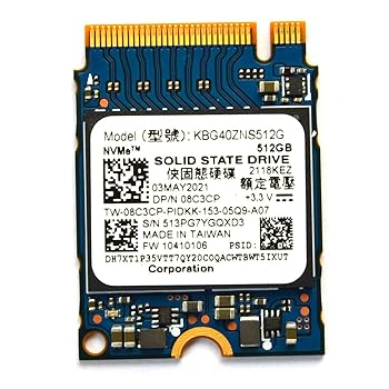 【中古】(非常に良い)512GB PCIe Nvme M.2 2230ソリッドステートドライブ（KBG40ZNS512G）For Microsoft Surface Pro X アップグレード