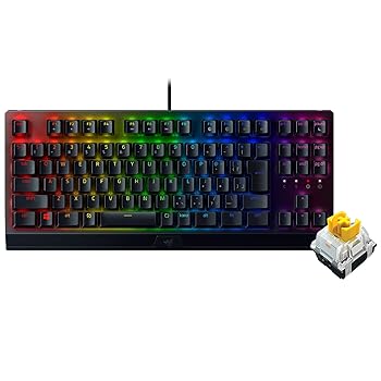 【中古】(非常に良い)Razer ゲーミングキーボード テンキーレス メカニカルキーボード BlackWidow V3 Tenkeyless JP - Yellow Switch メカニカル イエロー軸 クリアハ|GoodLifeStore