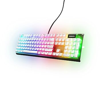 【中古】(非常に良い)SteelSeries PRISMCAPS ダブルショット プリンスタイル キーキャップ 丈夫なPBT熱可塑性エラストマー 幅広いメカニカルキーボードに対応 ホワイ