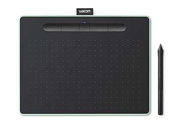【中古】ワコム ペンタブレット Wacom Intuos Mediumワイヤレス クリスタ グリーン Androidにも対応 TCTL6100WL/E0