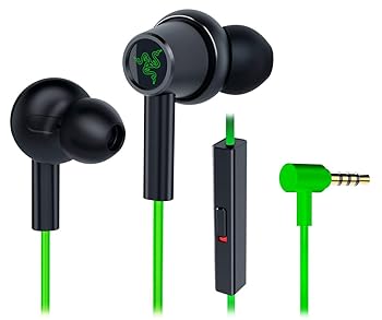 【中古】Razer Hammerhead Duo Console ゲーミングイヤホン Razer Green Limited Edition 3.5mm ハイブリッドドライバ採用 マイク カナル型 PS4 PS5 Swit