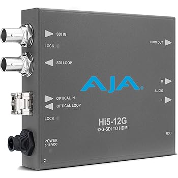 【中古】(人並み外れたに好いたらしい)AJA Hi5-12G-R 12G-SDI - HDMI 2.0 ミニコンピューター取り替えっこ 衣料繊維受信システム