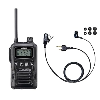 【中古】ALINCO アルインコ IP54 防塵・防沫 特定小電力トランシーバー DJ-PB20A + 対応 BLUE CENTURY イヤホンマイク カナルイヤホン型イヤホンマイク I