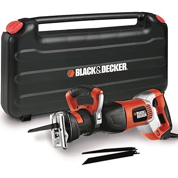 【中古】(人並み外れたに好いたらしい)BLACK+DECKER RS1050EK-QS Sega a Gattuccio インチ Valigetta + 3 Lame, 1050 W, 230 V, Black,Orange