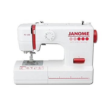 【中古】(非常に良い)JANOME ジャノメ 電動ミシン 「両手が使えるフットコントローラータイプ」 PJ-100 赤