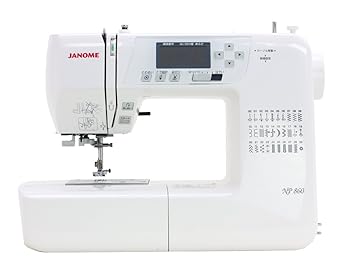 【中古】ジャノメ 電子計算機ミシン NP860 白いこと ワイドテーブル・フットコントローラー嘱する 6度合い取り締まり圧調整役立つこと！